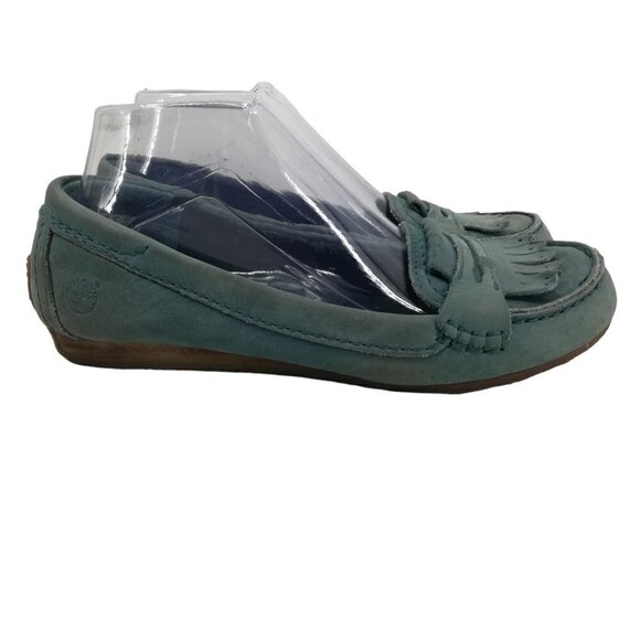 Timberland Womans Blue Penny Loafer Driving Shoes Moccasins Size 8 Leather Suede - Picture 9 of 11
